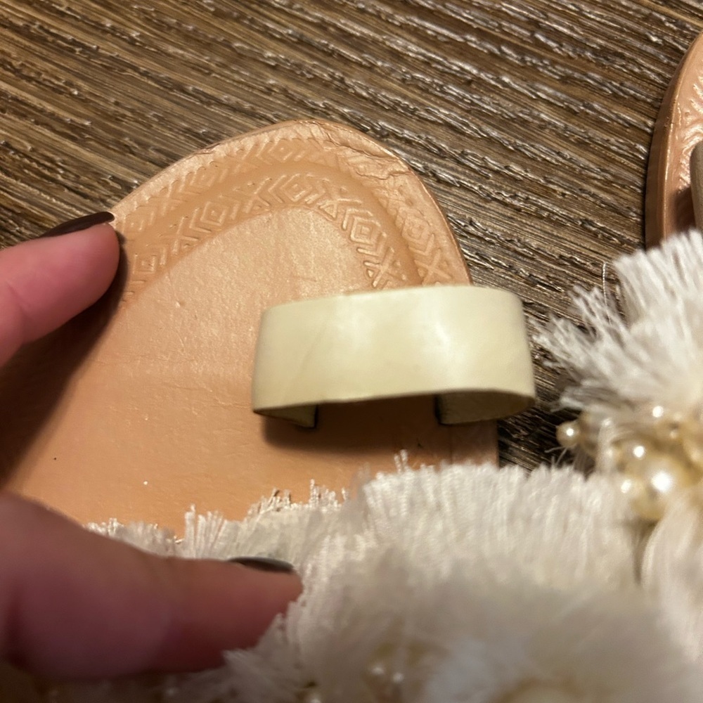 Free People Sun Peaks Sandals Size 8 Embellished Beaded Fringe Boho Wedding NWOT - Picture 12 of 16